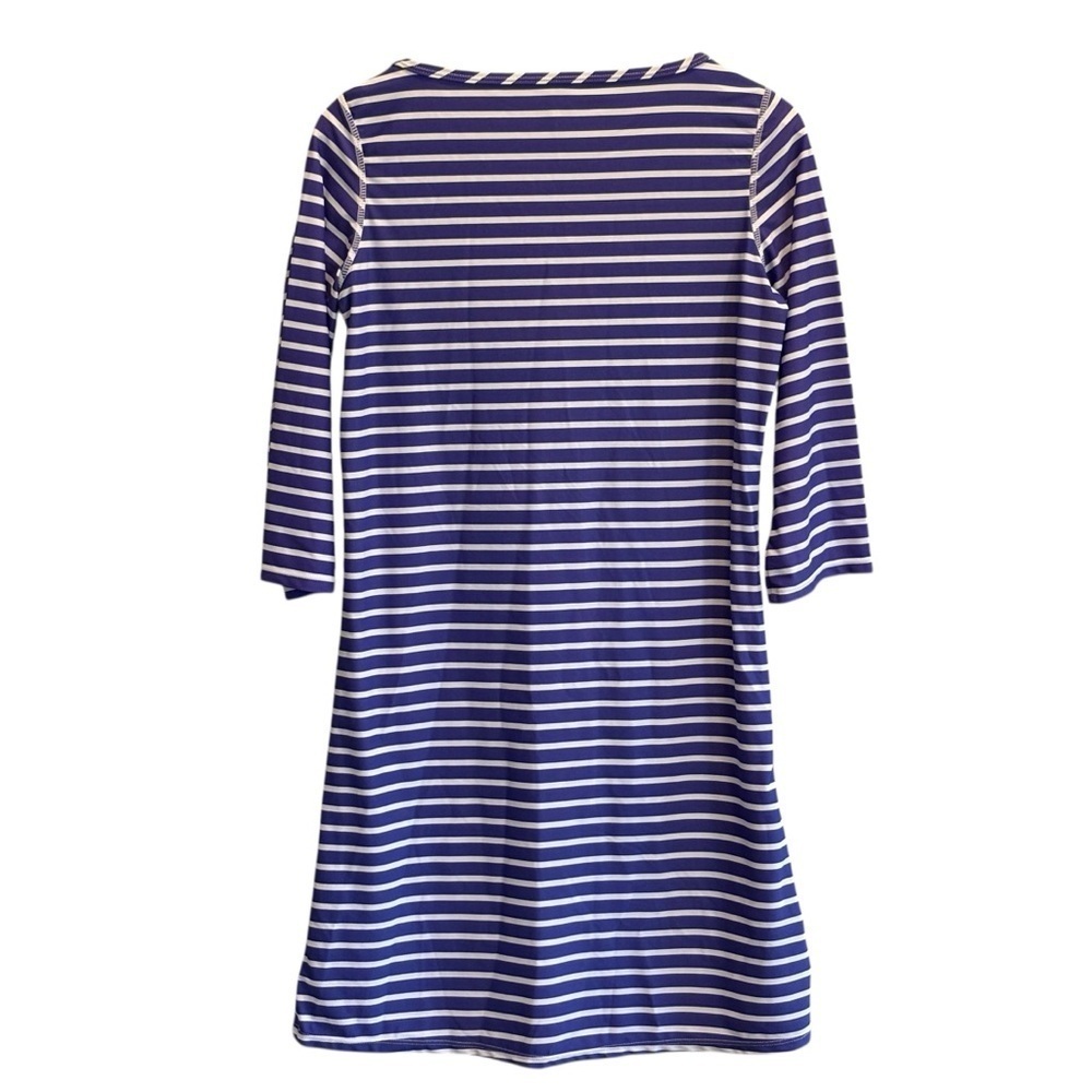 Cabana Life Womens Blue White 3/4 Sleeve Striped Shift Pocket Dress Size Medium - Picture 5 of 5
